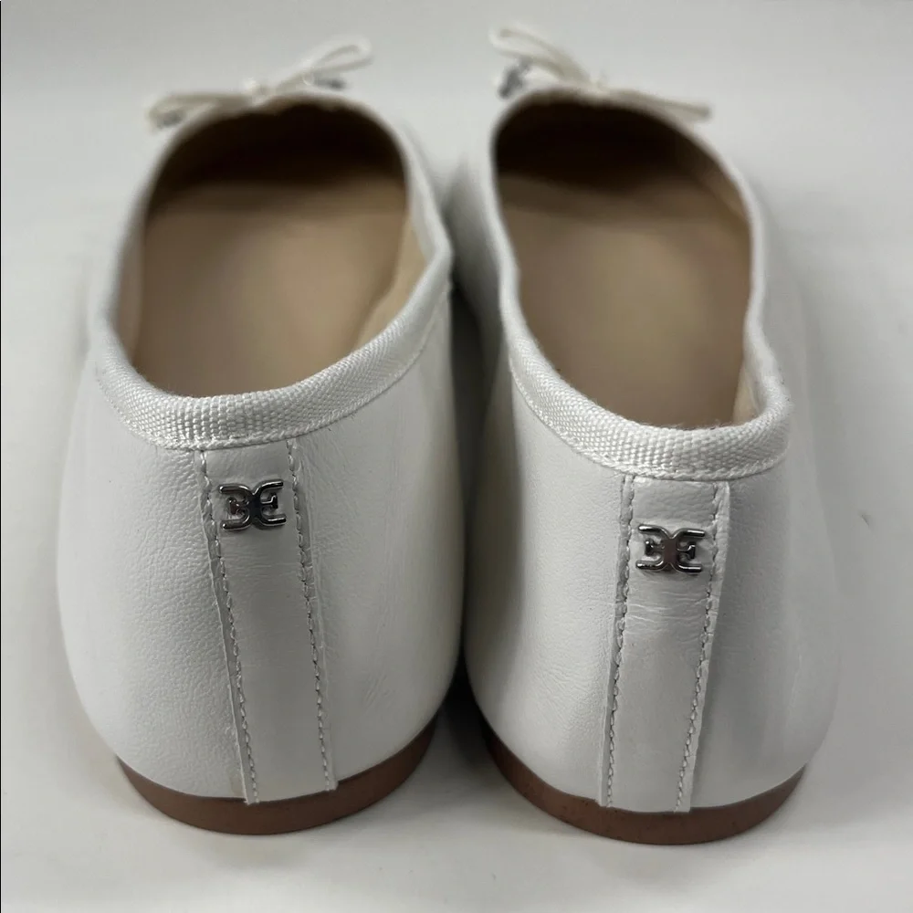 New Sam Edelman Womens Felicia Luxe White Leather Slip-On Ballet Flats Size 10 - Picture 3 of 6
